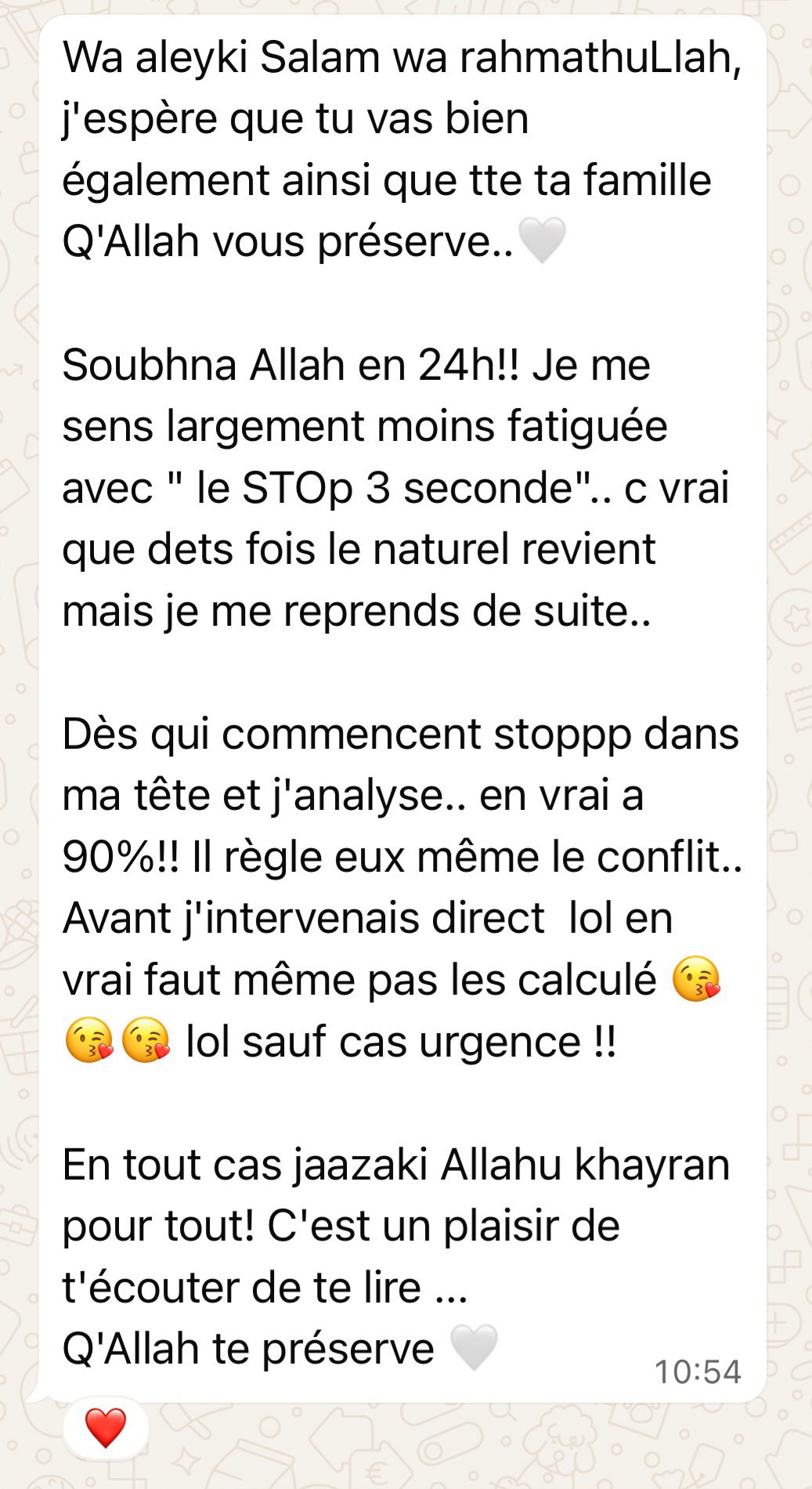 Témoignage maman — 1 semaine