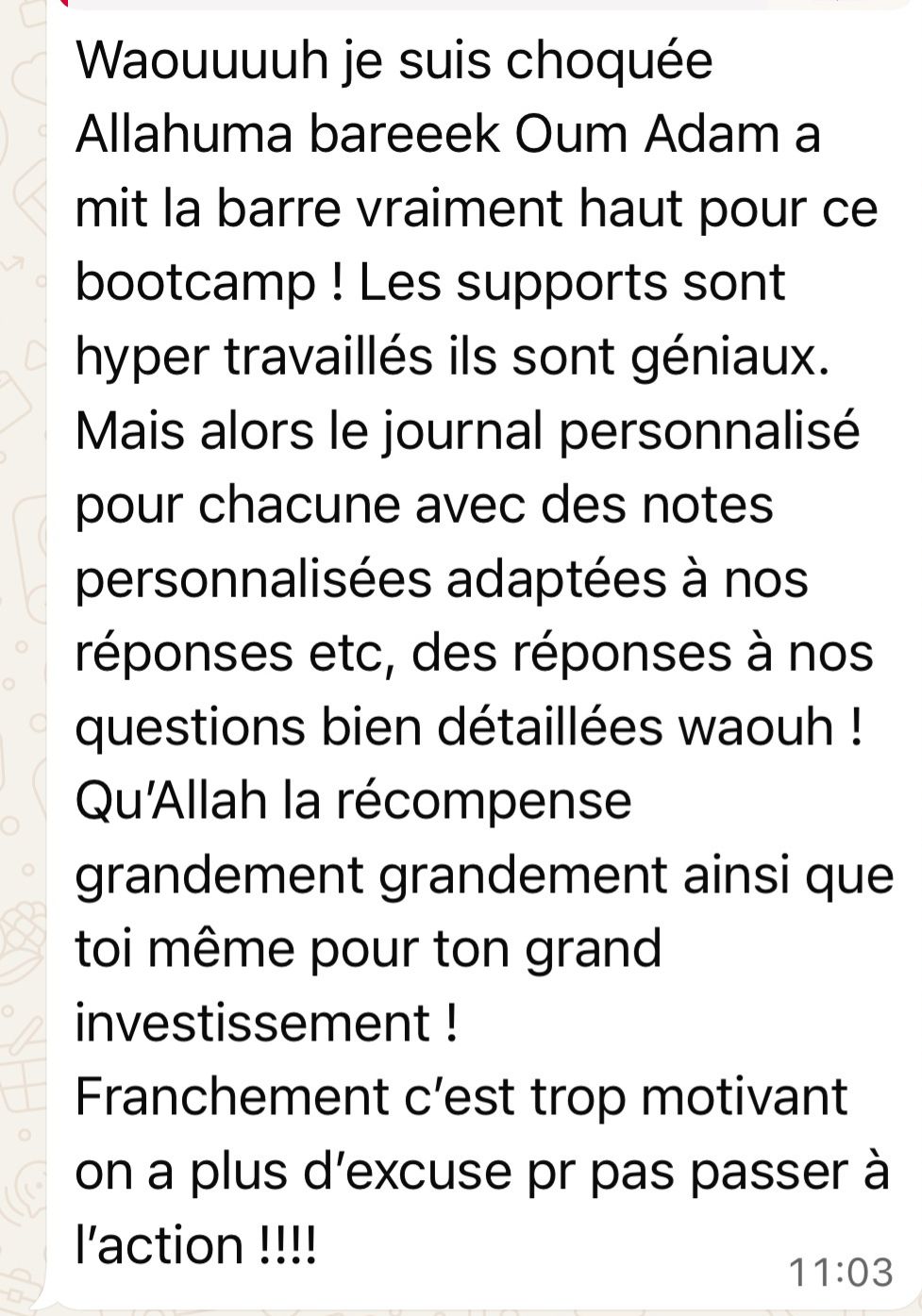 Témoignage maman — 1 semaine