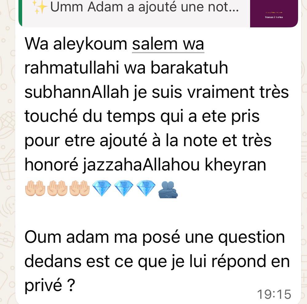 Témoignage maman — 1 semaine